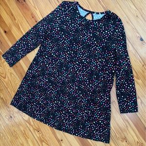 Girls’ Long Sleeve Heart Print LS Tunic/Dress, Size Large (14)